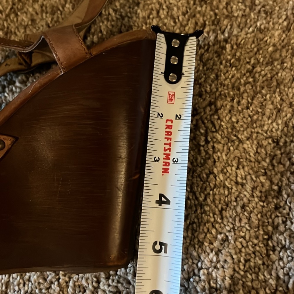 Steve Madden brown wooden platform wedge sandals leather upper style Wachme 8.5 - Picture 13 of 14